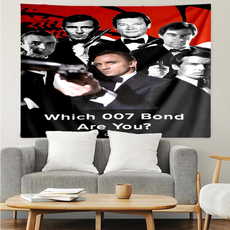 1PC Golden Era Bond 007 Quick-Dry Tapestry, Unique Design Tapestry, Suitable for Bedroom,Livingroom, Playroom,Heartwarming Holiday Gifts