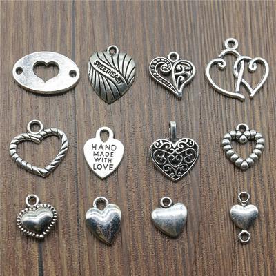 20 Stück Herz-Anhänger Antiksilberfarben Kleine Herz-Anhänger Schmuck DIY Herz-Anhänger Für Armbandherstellung