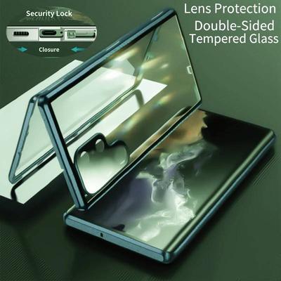 Magnetische doppelseitige Schutzhülle aus gehärtetem Glas für Vivo X100 Pro X90 X90Pro+ X80 X70, Vollobjektiv-Schutzhülle aus Metall