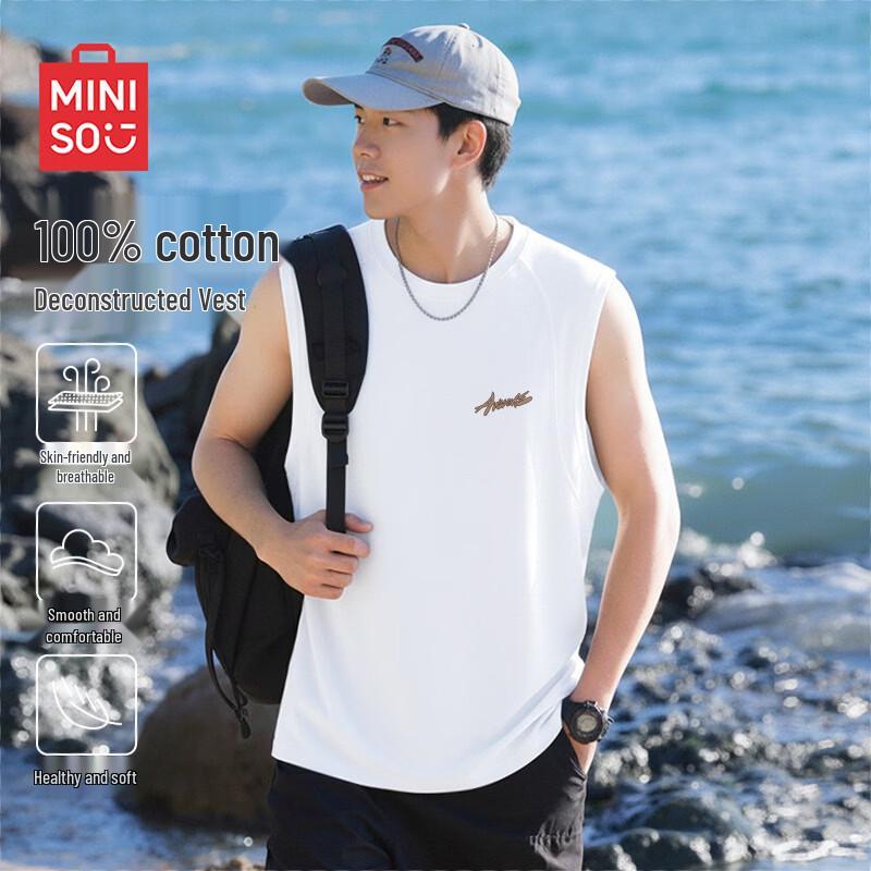 

MINISO Men s 220G Heavyweight Cotton Tank Top 2XL