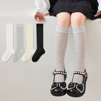 Kindersokken Lente en Zomer Dunne Sectie A Meisjes Klassiek Verticale Kuit Sokken Student Mesh Comfortabel Ademend Sokken