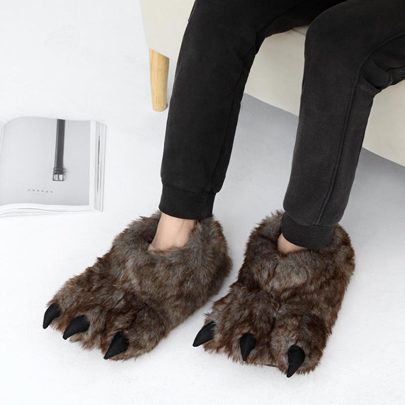 Soft Indoor Floor Slippers Creative Animal Paw Slipper Unisex Funny Cartoon Dinosaur Claw Plush Slides for Children Comfortable Home Slippers
