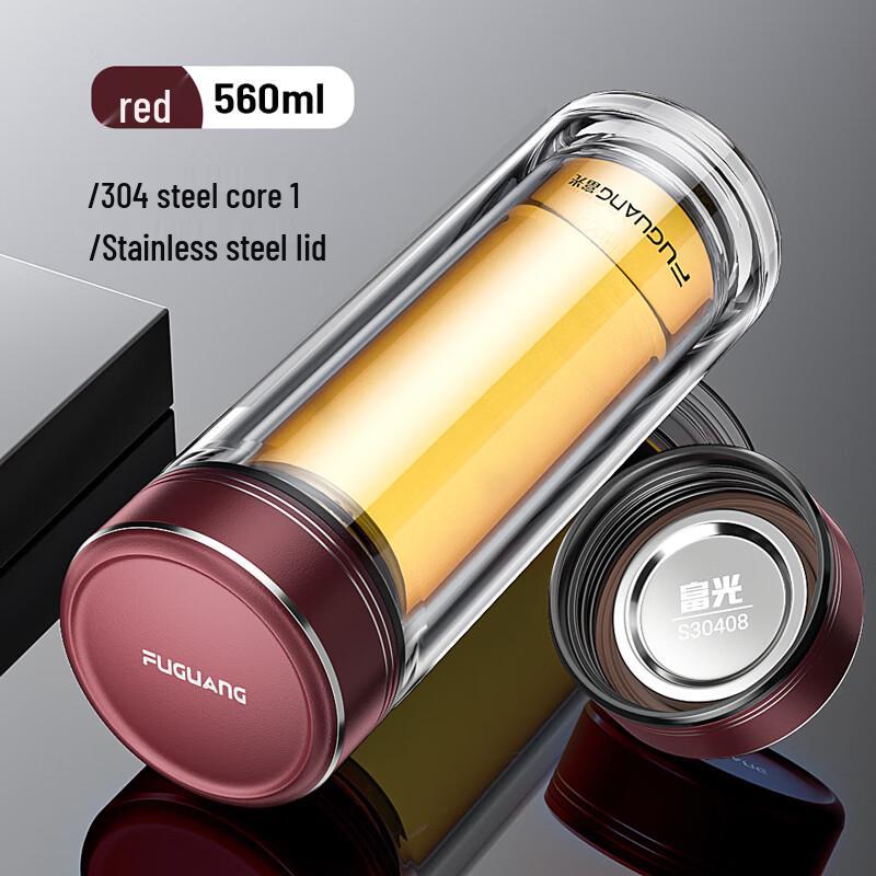 FUGUANG Double-Wall Borosilicate Glass Tea Tumbler
