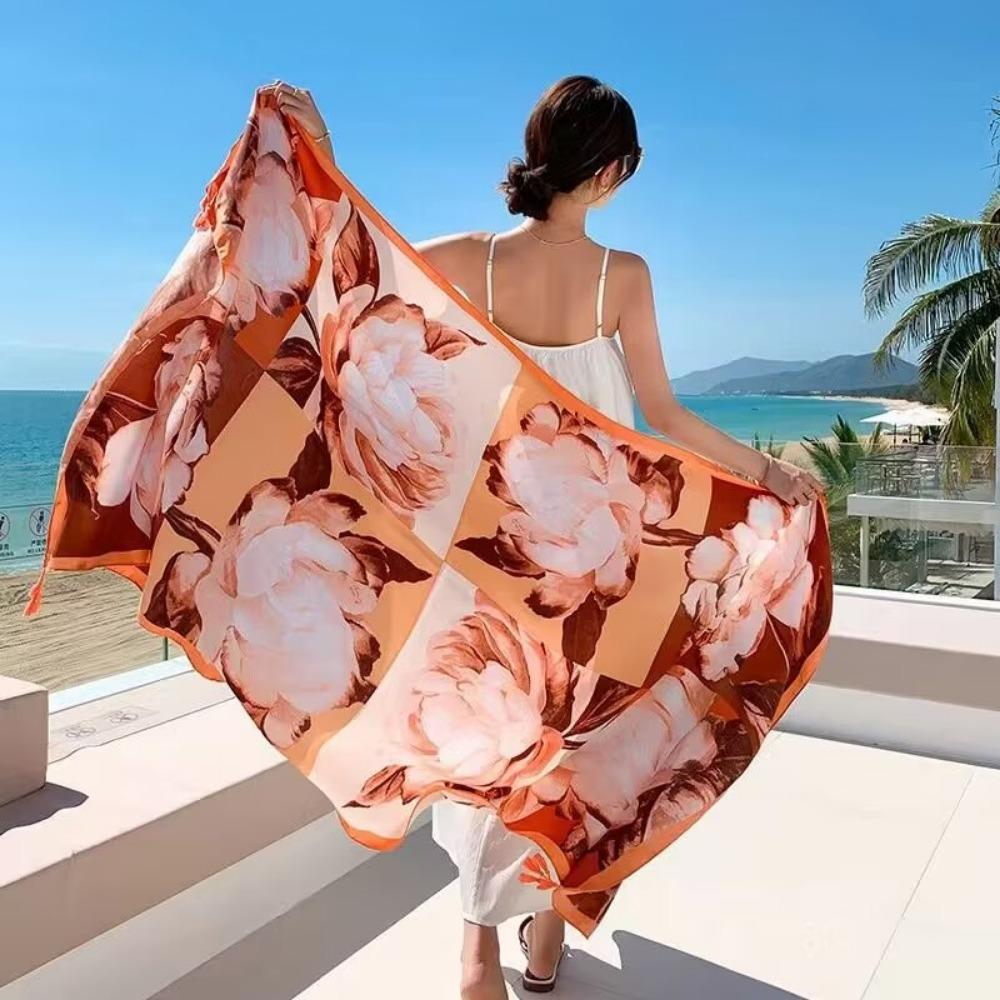 Chaka Salt Lake Great Northwest Tourism Ethnic Style Scarf Silk Scarf Women'S Summer Seaside Beach Shawl Sunscreen Thin