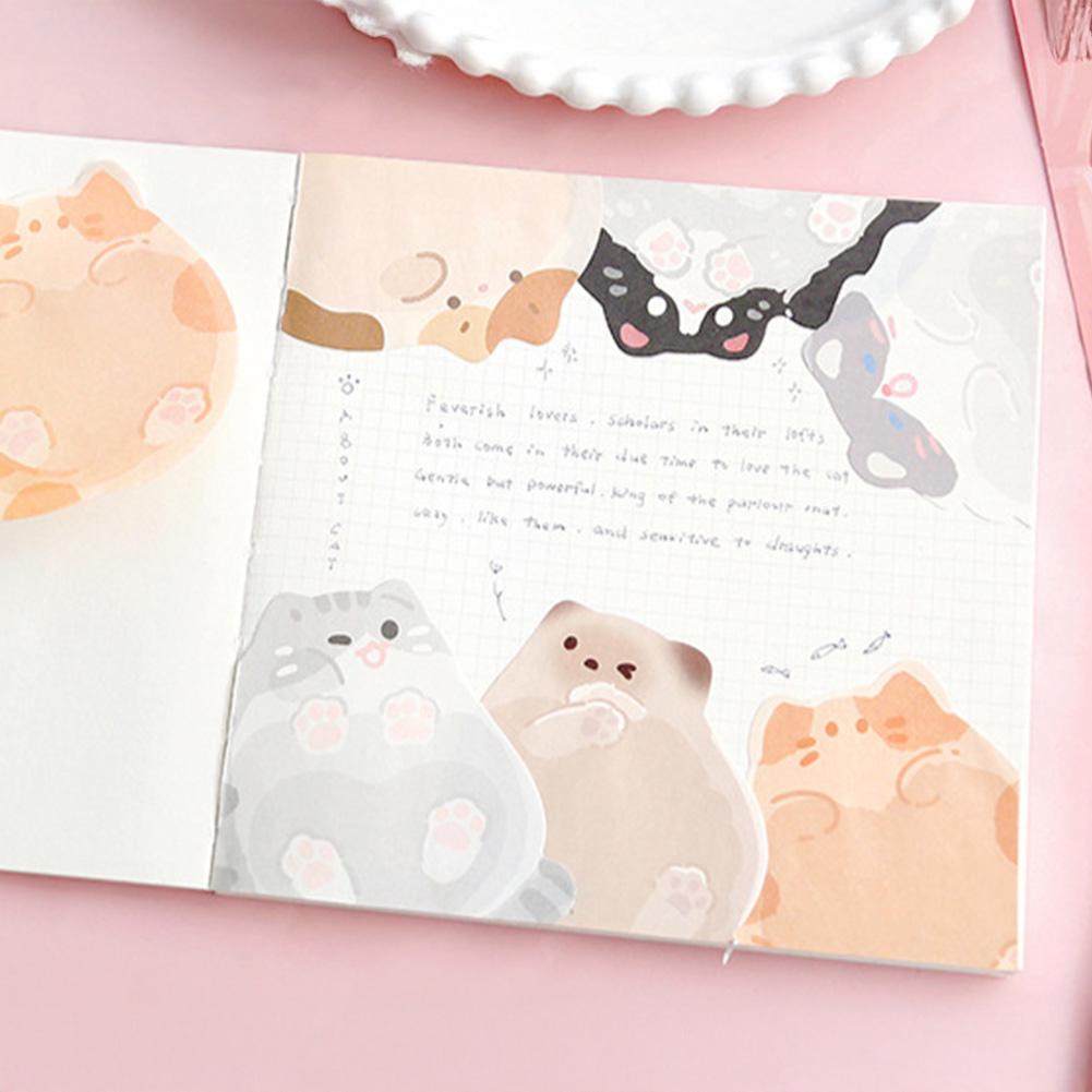 Kawaii Easy Peel & Stick Notes Creative Cute Cat Memo Pads Student Reward Stickers Reminder Bookmark Stickers Office Study Supplies