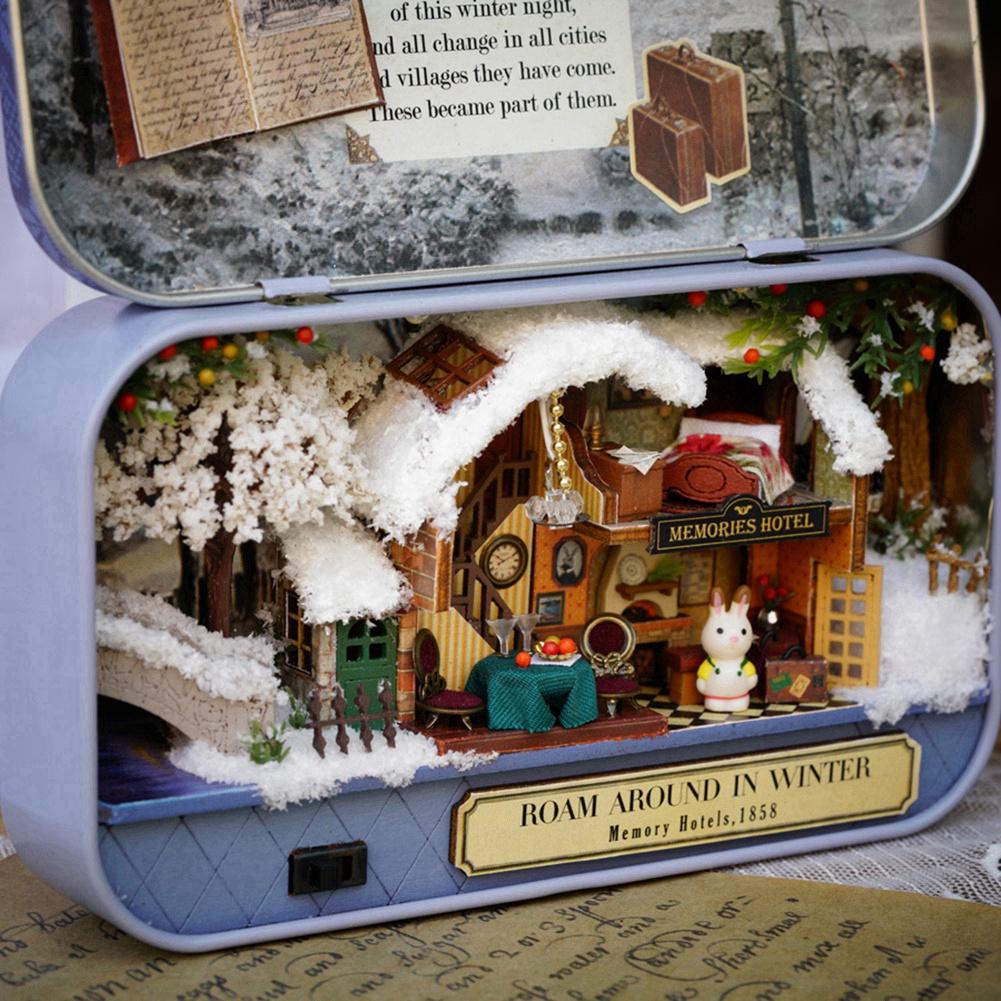 DIY Miniature Handmade Box Dollhouse Good Old Time Theme Mini Doll House