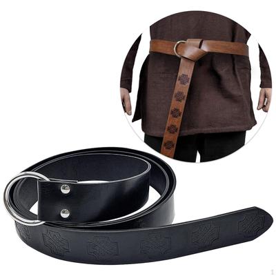 Gürtel Mittelalter Zubehör PU Leder Taille Ritter Schnallen Retro Geprägte Bühne