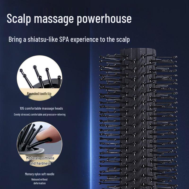 Herren Schwarzer Massagekissenkamm - Lockiges Haar Paddelbürste