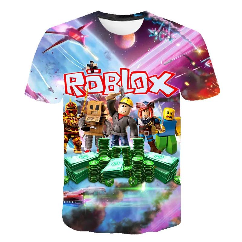 

2025 Roblox Дитяча футболка для хлопчиків Ігрова Спортивна футболка Дитячий Мультяшний Топ з коротким рукавом 3D-принт Повсякденний Вуличний Одяг Хараджуку 130