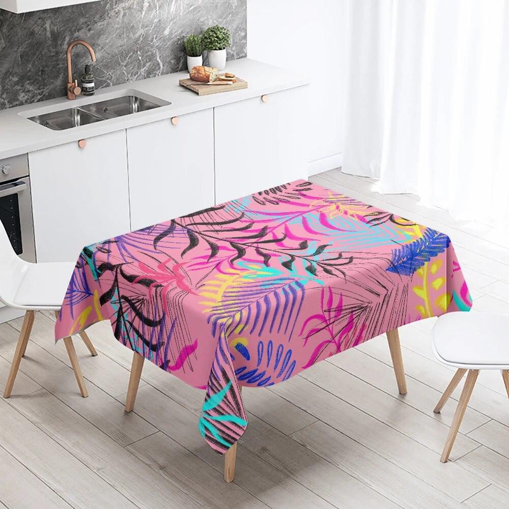 Psychedelic Colorful Leaf Tablecloth Rectangle  Wedding Party Decoration Restaurant Table Kitchen Home Decor