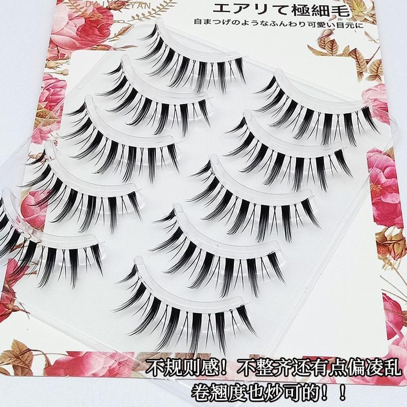 Lashie - Set of 5 Pairs: Spikey Clear Band False Eyelashes
