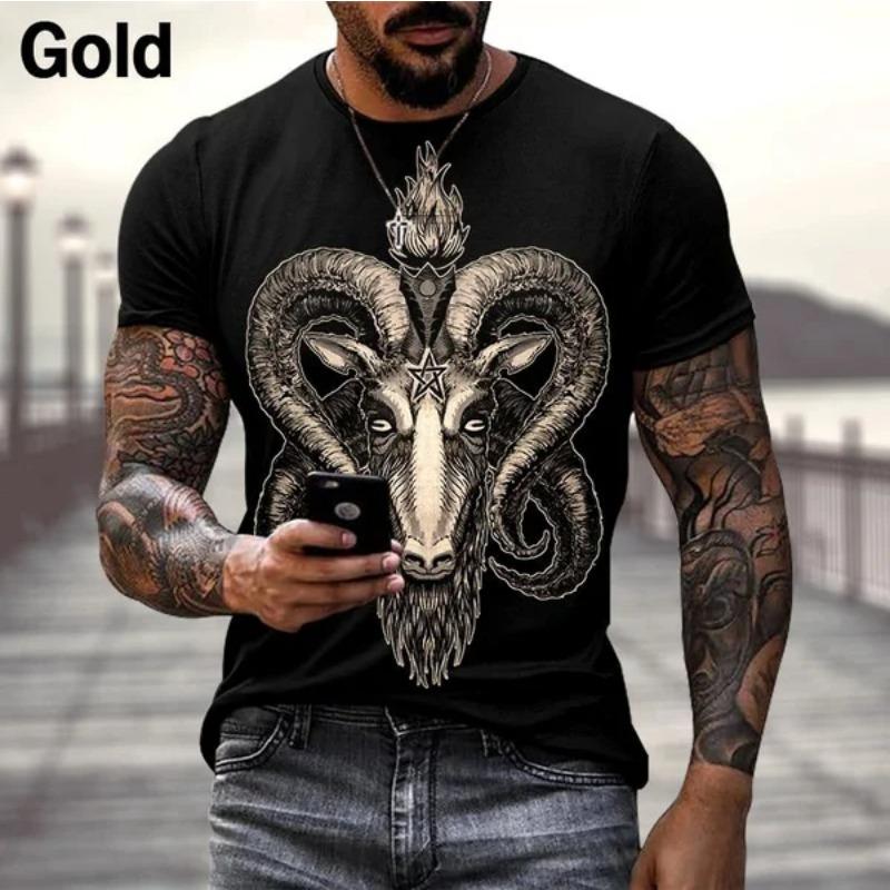 Ďábel Satan 3D potisk Pánská trička Móda Harajuku Hip Hop Trend Streetwear Léto Krátký rukáv Y2k Top Nadměrné oblečení