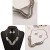 V Shaped Necklace Set With Alloy Electroplated Geometric Design For Men Women