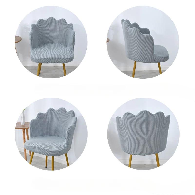 Schminkstuhl Sofa Blütenblatt Stuhlbezug Elastisch Polarfleece Hoher Sessel Hockerbezüge für Mädchen Schlafzimmer Heim Lesezimmer Dekoration