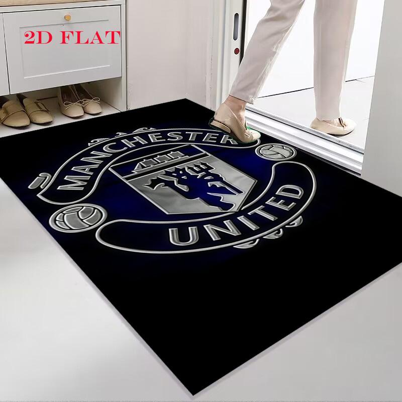 Tappeto Man Utd per Soggiorno Camera da Letto Casa Decorazione Divano, Tappetino Antiscivolo per Giochi Bambini