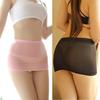 Korean Sheer Silk Bodycon Mini Skirt Solid Color Sexy Slim Thin High Waist Pencil Short Skirts For Women Black White Xl