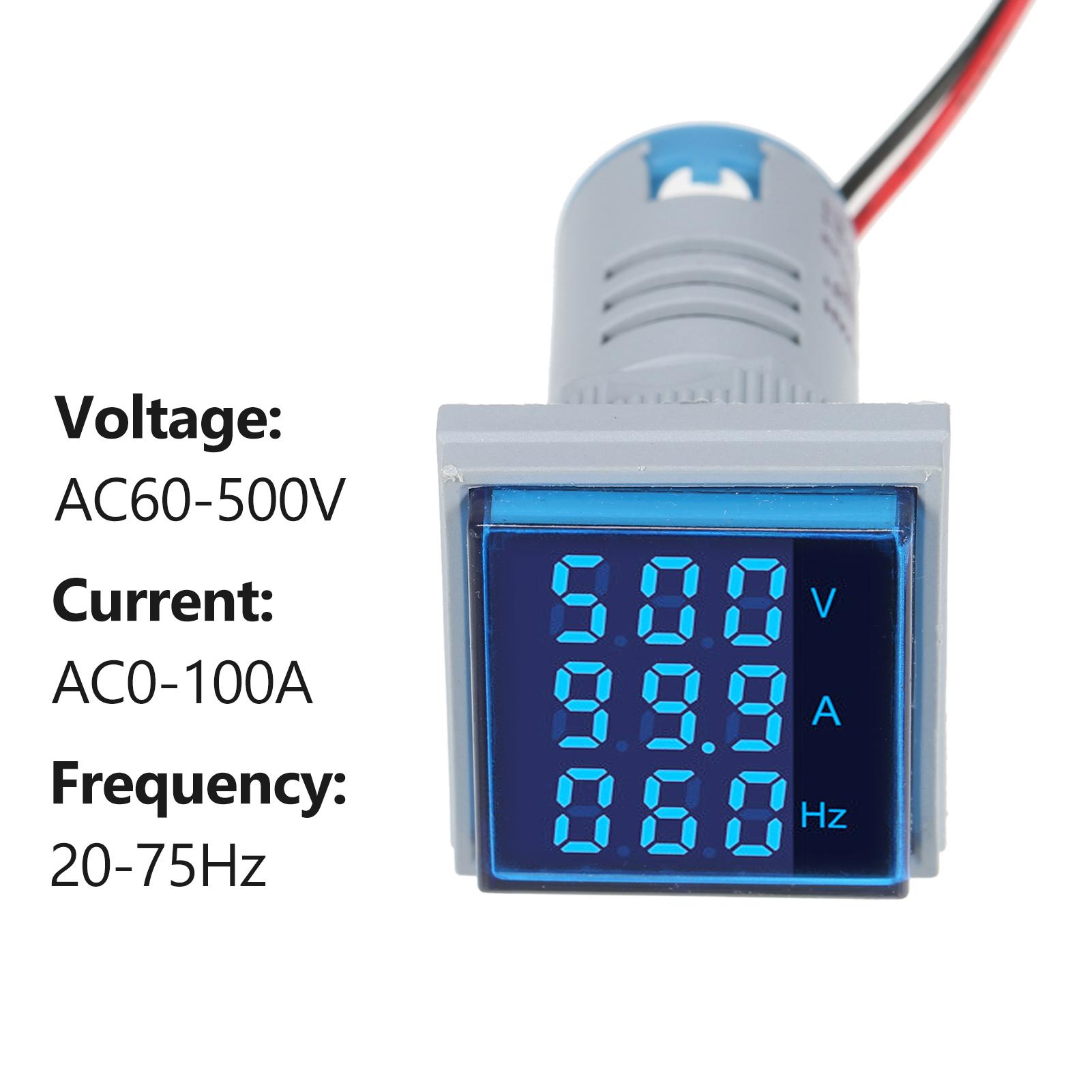 

Mini Square Digital Voltammeter Voltammeter Ammeter Voltmeter Cymometer Three LED Display Voltage синій