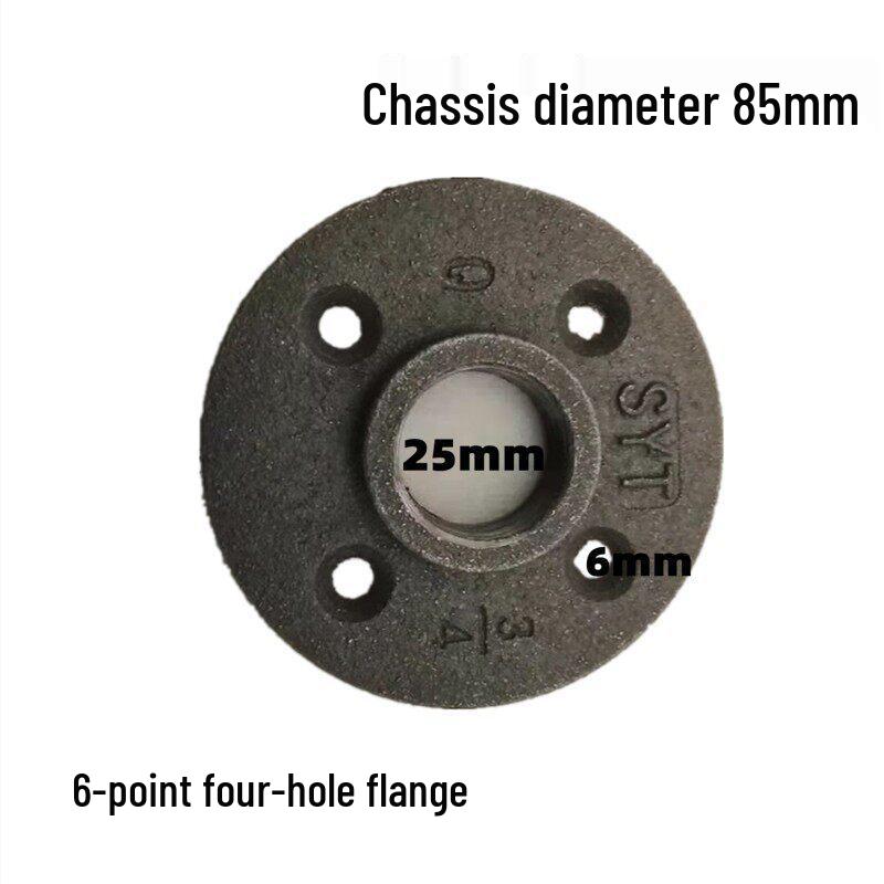 Decorative Cast Iron Shelf Connector Flange Plate - Retro Industrial Style