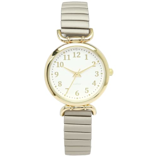 Fieldwork Miranda Bellows Analog Watch with Metal Band, Gold, Gray, YM071-1, Women's