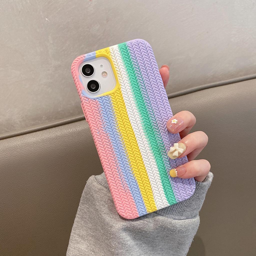 Herringbone Pattern Anti-Fall & Anti-Slip Case for iPhone 14 Series