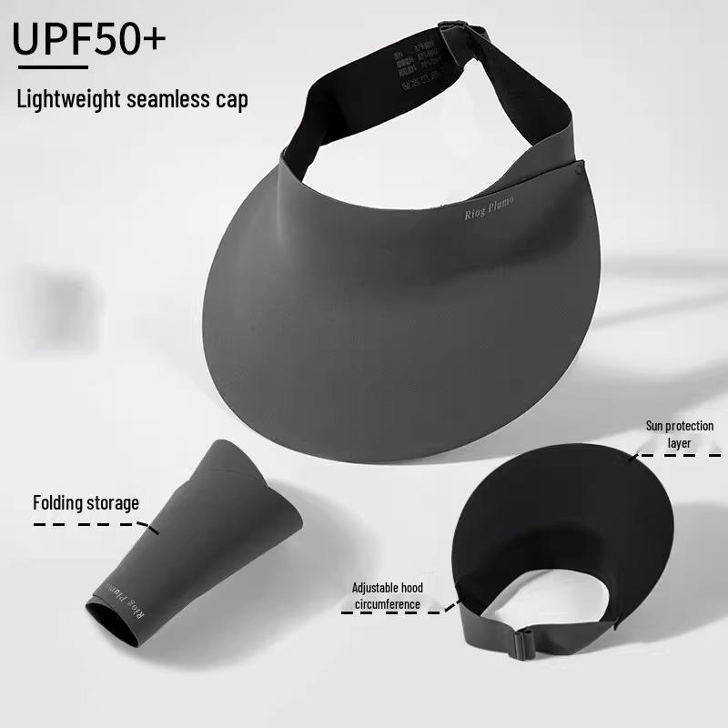 Women's Topless Seamless Anti-UV Visor Hat with Sun Mask - 2025 New Style