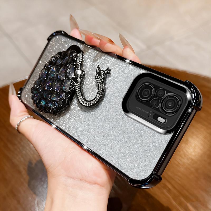 KEYSION Shockproof Plating TPU Phone Case for Redmi Note 10 10S 10 Pro 4G Glitter Jewelled Swan kickstand Back Cover for Xiaomi POCO M5S