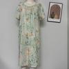 Women's Cotton Silk Short Sleeve Nightgown - Spring/Summer, Breathable, Comfortable, Lazy Style