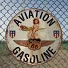 Vintage Aviation Gasoline Iron Sheet Metal Wall Art Decor