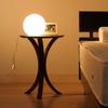 Fuji Boeki Side Table/Nightstand, Round, 40cm Wide X 40cm Deep X 54cm High, Dark Brown, Natural Wood, Assembly Required, 77662