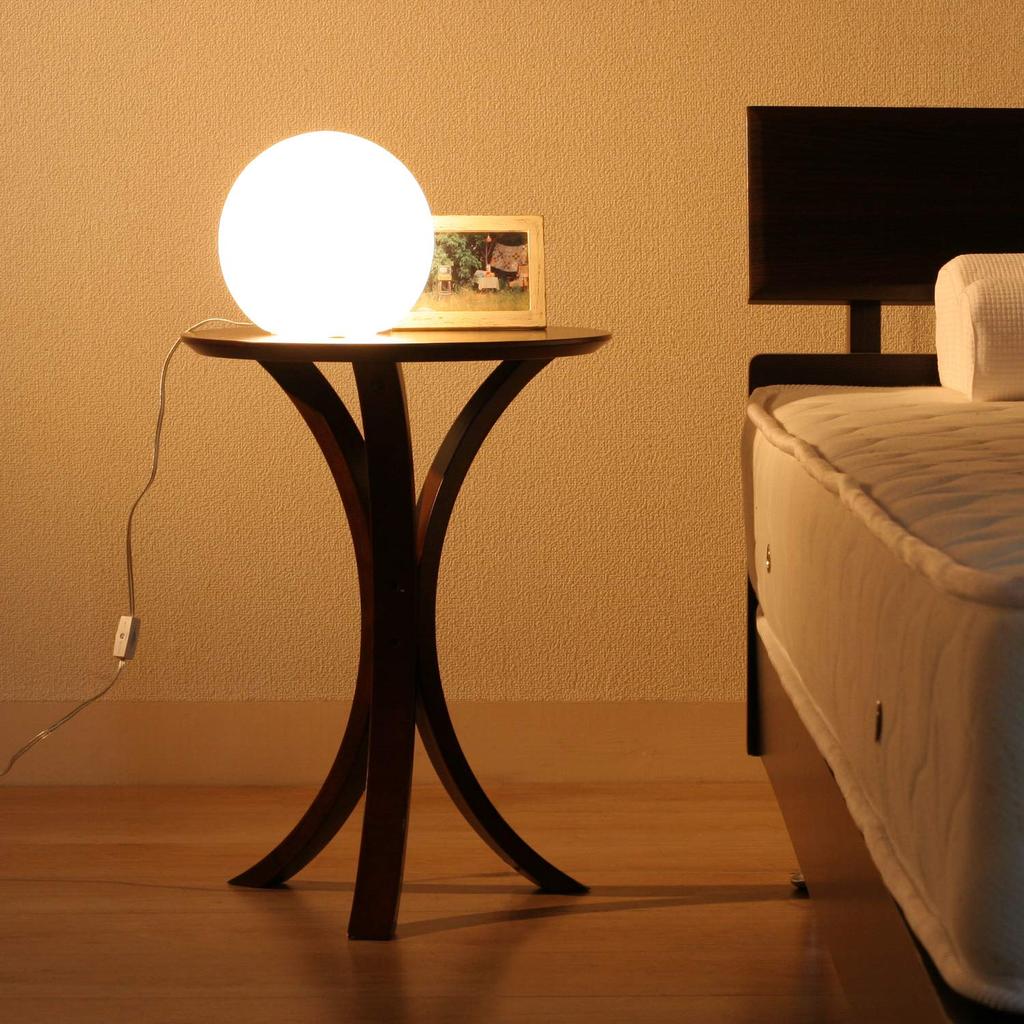 Fuji Boeki Side Table/Nightstand, Round, 40cm Wide X 40cm Deep X 54cm High, Dark Brown, Natural Wood, Assembly Required, 77662