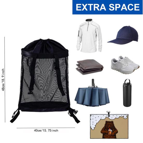 Geantă de depozitare pentru cărucior de golf cu împingere, Geantă extensie spate pentru cărucior de golf, Organizator portabil pentru cărucior cu împingere și tragere, Geantă plasă pentru cumpărături