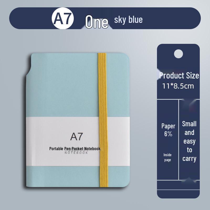 Portable Wireless Adhesive-Bound Small Notebook with Strap & Pen Holder - Customizable Business Diary