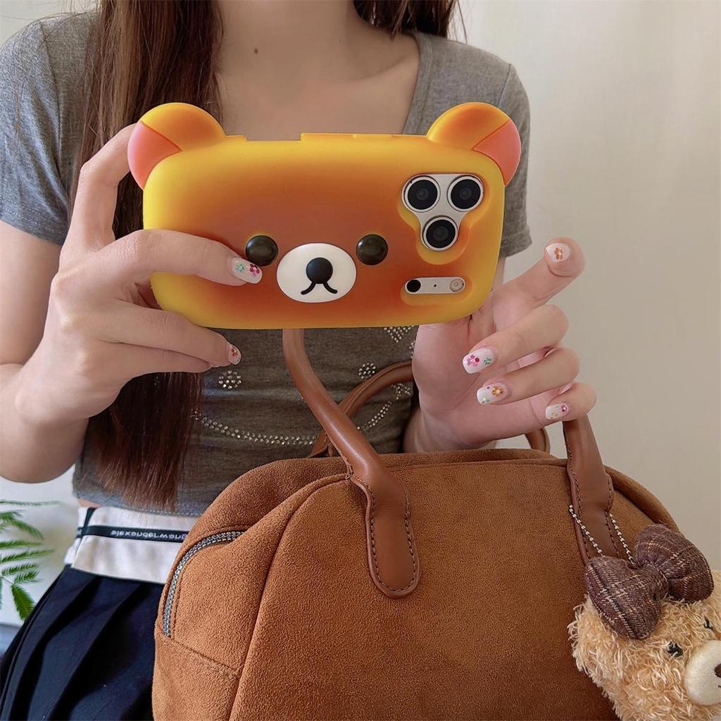 3D Cartoon Bear Drop-Proof Phone Case for iPhone 14/13/12/11/10/9/8/7/Pro/ProMax