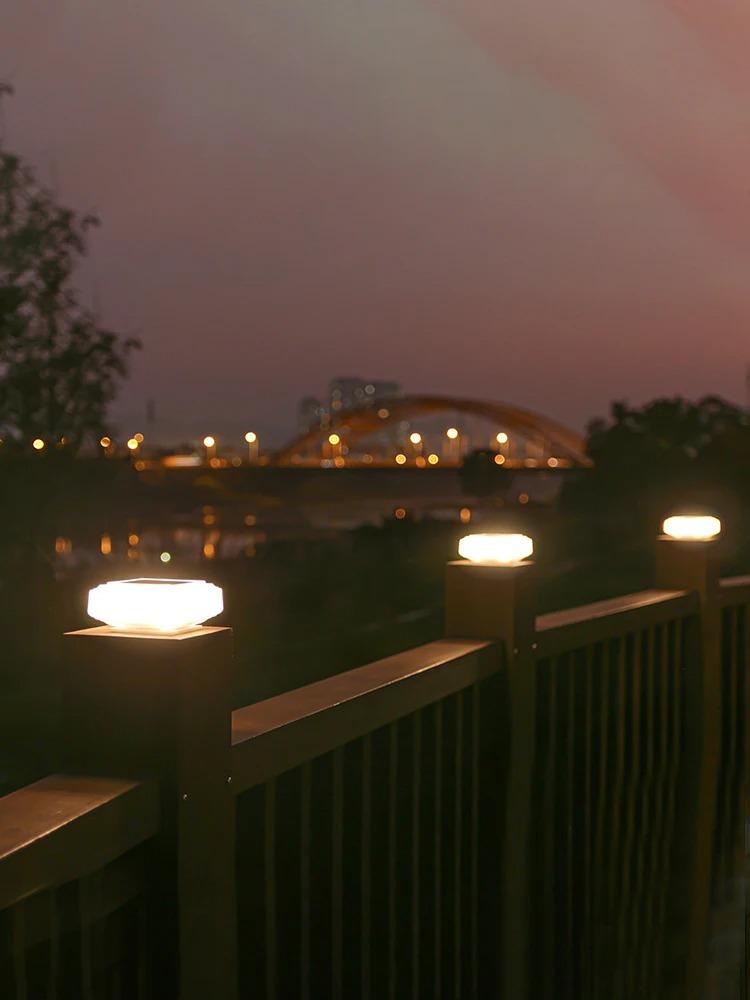 30Led Solar Pillar Light, Post Caps Lights, Waterproof Fence Post Lamp Outdoor, for Garden Wooden Post Lawn Camping Summer Decor