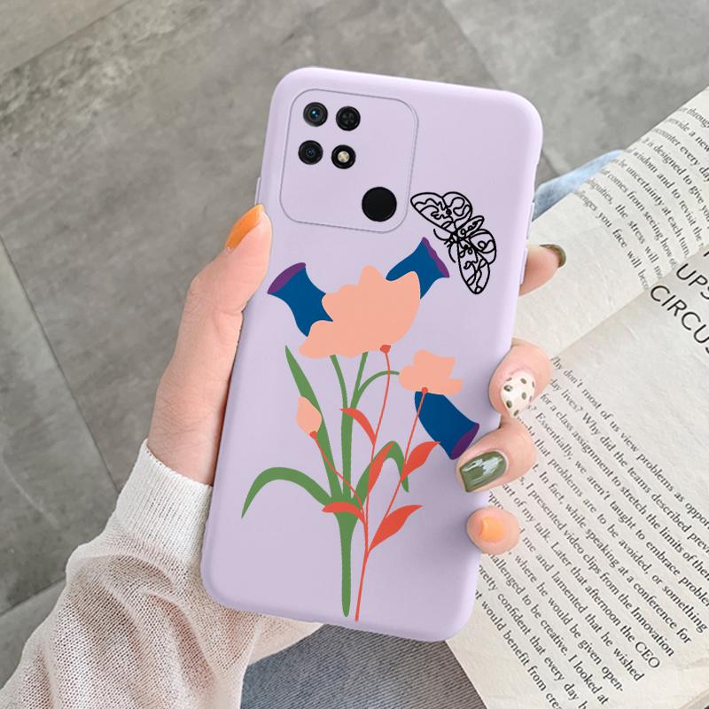 Für Redmi 10C 10 C 10A Hülle Funda Vintage Blumen Blätter Schutzhülle Weiche Capa Für Xiaomi Redmi 10C 13C 14C Bumper Case