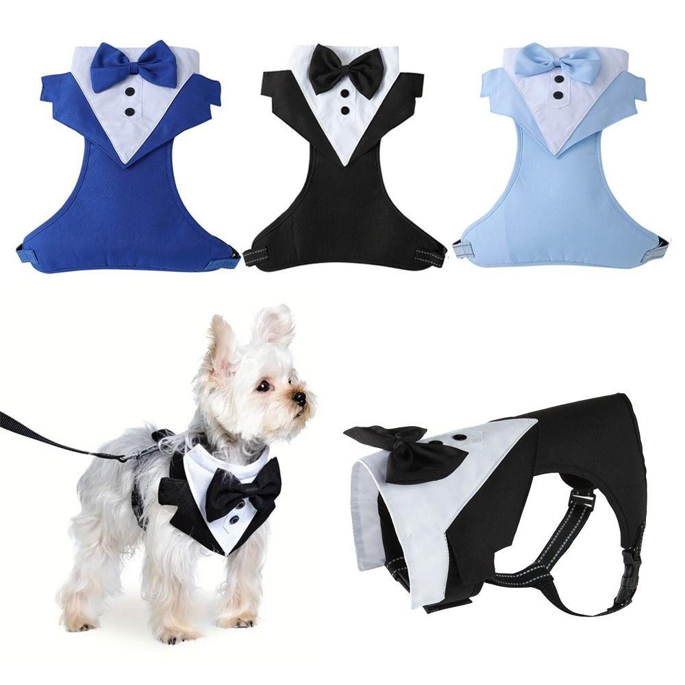 Soft Dog Tuxedo Kit Breathable Pet Vest Harness New Dog Shirt Suit  for Puppy Cats
