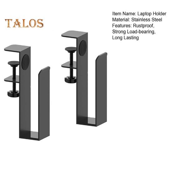 2Pcs Adjustable Desk Side Laptop Mount Storage Organizer Strong Load-bearing Metal Hanging Notebook Desk Holder Punch-Free Clamps