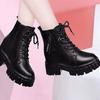 Women's Boots 2025 Autumn/Winter New Thick soled Boots with Increased Height and Velvet British Style Short Boots