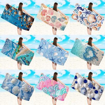 Seashell Starfish Ultra-fine Fiber Quick-Dry Beach Towel - Portable, Water Absorbent Bath Towel for Outdoor and Seaside Use