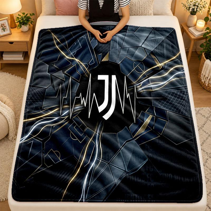 Flanelinis pledas Juventus FC Šiltas minkštas pledas naudojimui patalpoje ant sofos, lovos, svetainėje