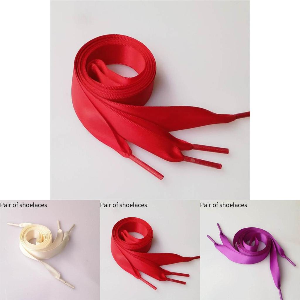 Colorful Polyester Ribbon Shoe Lace For Sneakers Satin Candy Color Flat Lace