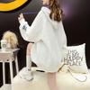 Women's 2026 Korean-Style Jacquard Hooded Pullover - Autumn/Winter Trendy Loose Fit Hoodie