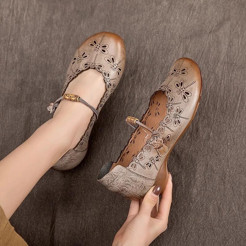 Fashion 2025 Hot Sale Slip On Women's High Heels Round Toe Low Heel Outdoor Daily & Casual Pumps Women Hollow Concise New Shoes Zapatos