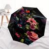 1pc Domineering BlackCat & Flowers Pattern Automatic 3-Fold Umbrella, 8 Iron Frames, High-Value Folding Umbrella, Suitable for Office, Trave