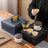 Guochao Travel Tea Set Portable Chinese Style Ink Painting Suet Jade White Porcelain Business Gifts Kuaike Cup
