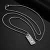 Vnox Wrinkle Geometric Necklace for Men, Stainless Steel Rectangular Pendant Box Chain Necklaces, Punk Jewelry Halloween Gifts