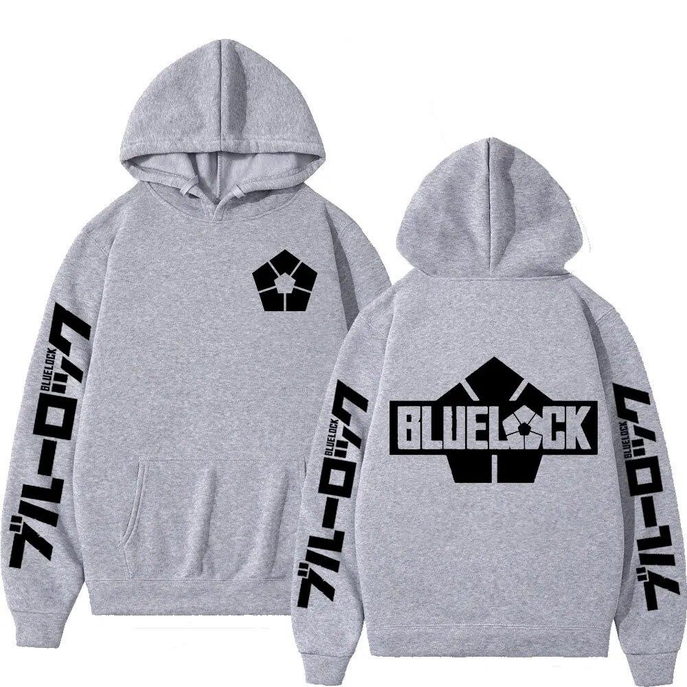 Japanese Anime Blue Lock Hoodie Football Logo Graphic Print Hooded Sweatshirt Men Women Fashion Manga Hoody Harajuku Streetwear