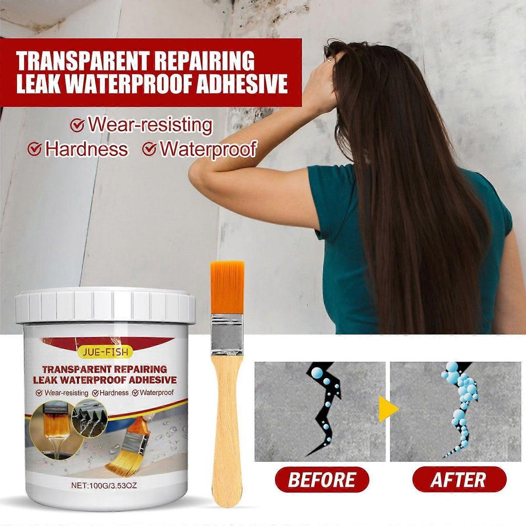 Limited time!!Jue-Fish Transparent Leak-Proof Waterproof Sealant, No Need To Break Tiles, Suitable For Bathroom And Kitchen Floor Tiles, Waterproof Co