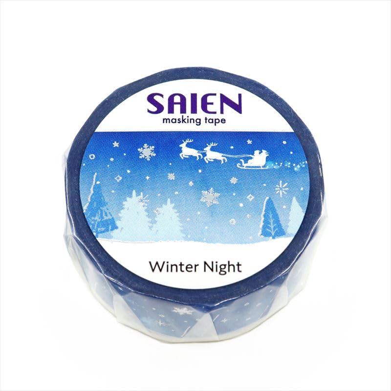 Made in Japan SAIEN Masking Tape Winter Night 20mm x 5m Roll UR-4092