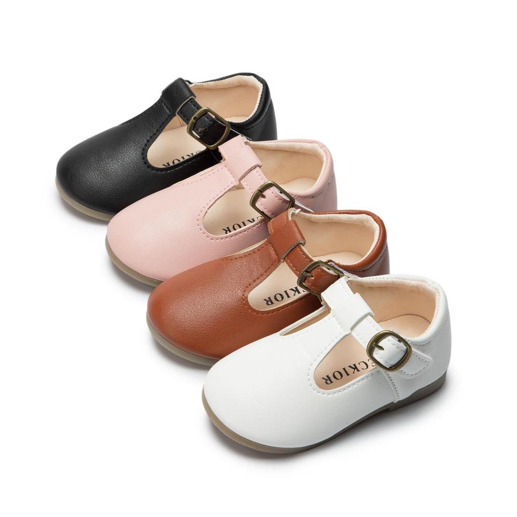 Girls' Comfortable Leather Princess School Shoes - Non-slip Sole